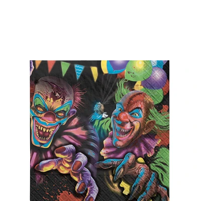 Creepy Carnival Black Light Reactive Paper Beverage Napkins, 5in, 40ct