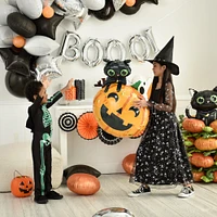 Black Cat & Pumpkin Halloween Foil Balloon, 24in x 29in