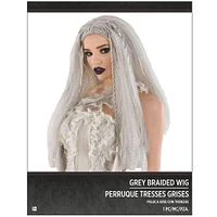 Grey Crimped Wig