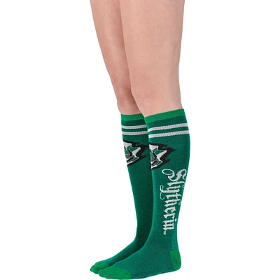 Adult Green & Silver Slytherin Knee-High Socks - Harry Potter