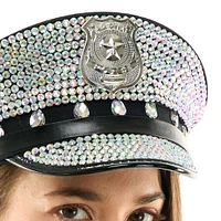 Rhinestone Police Captain Hat