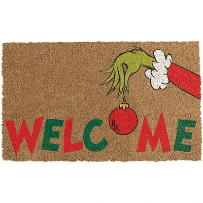 Grinch Welcome Coir & Vinyl Doormat, 29.5in x 17.75in - Dr. Seuss