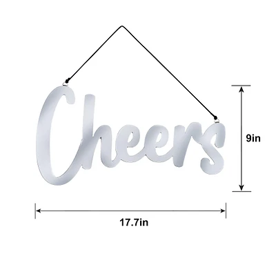 Cheers Hanging Mirror Sign, 17.7in
