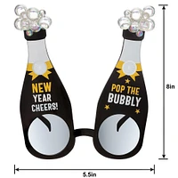 New Year's Eve Champagne Bottle Glasses