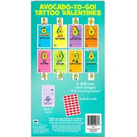 Avocado-To-Go Valentine Exchange Cards with Temporary Tattoos, 32ct