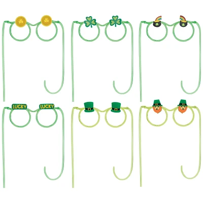 St. Patrick's Day Straw Glasses, 6ct