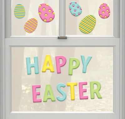 Happy Easter Gel Cling Decals, 17pc