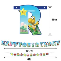 Customizable Super Mario Birthday Letter Banner Set, 2pc