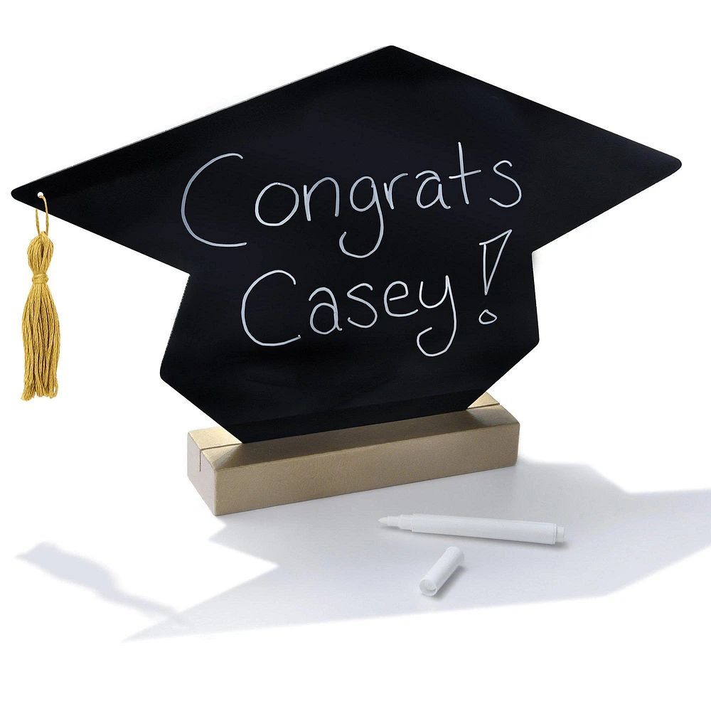 Grad Cap Acrylic Autograph Sign with Marker, 14in x 8in