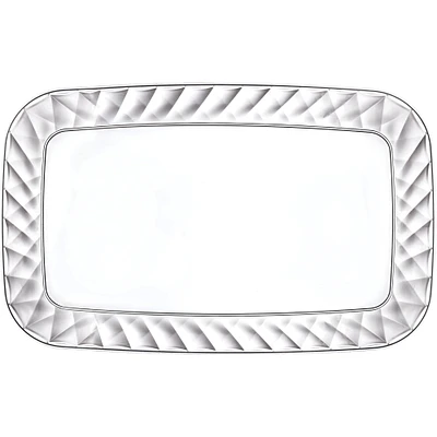 Silver Diamond Pattern Acrylic Serving Tray, 11in x 18in