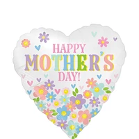 Satin Daisy Chain Happy Mother's Day Heart Foil Balloon, 18in