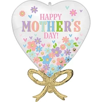 Satin Daisy Chain Happy Mother's Day Heart Foil Balloon, 20in x 28in