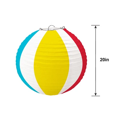 Pool Party Beach Ball Paper Lanterns, 3ct