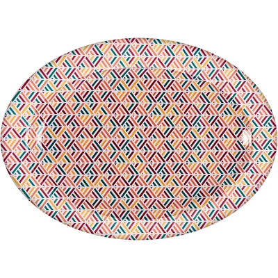 Summer Boho Melamine Oval Platter, 19.7in x 14.4in