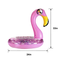 PoolCandy Glitter Inflatable Flamingo Pool Tube, 36in