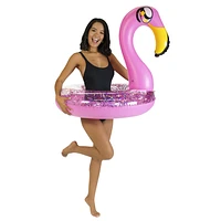 PoolCandy Glitter Inflatable Flamingo Pool Tube, 36in