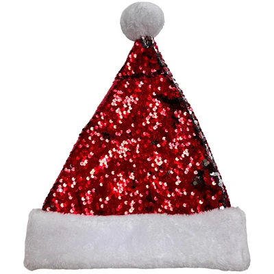 Red & Silver Flip Sequin Santa Hat