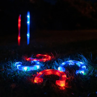 Light-Up LED Horseshoes Game Set, 6pc