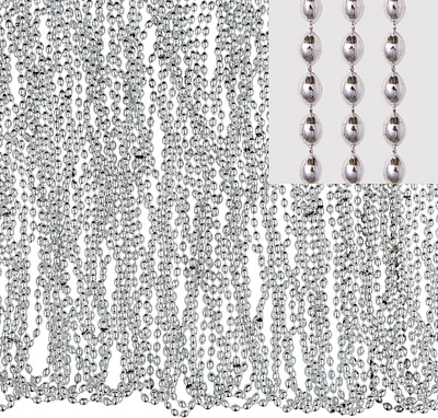 Metallic Silver Bead Necklaces 50ct