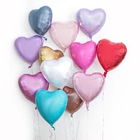 White Gold Foil Heart Balloon, 17in