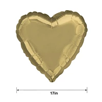 White Gold Foil Heart Balloon, 17in