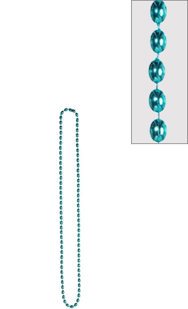 Metallic Light Blue Bead Necklace