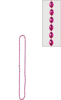 Metallic Pink Bead Necklace