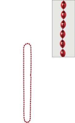 Metallic Red Bead Necklace