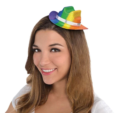 Rainbow Glitter Mini Cowboy Hat