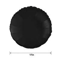 Black Round Foil Balloon, 17in