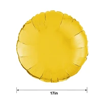 Yellow Round Foil Balloon, 17in