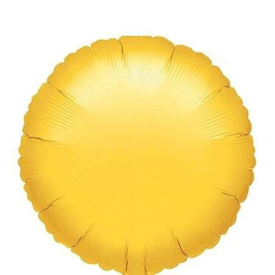Yellow Round Foil Balloon, 17in