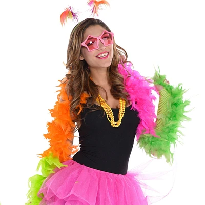 Black Light Neon Feather Boa