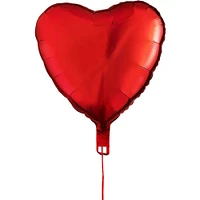 Red Heart Foil Balloon, 17in