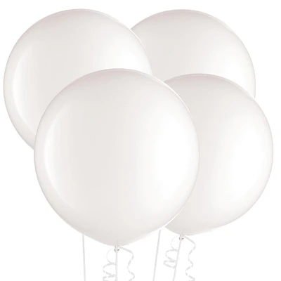 4ct, 24in, White Balloons