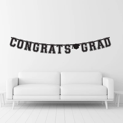 Black Congrats Grad Letter Banner