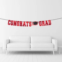 Red Congrats Grad Letter Banner, 12ft