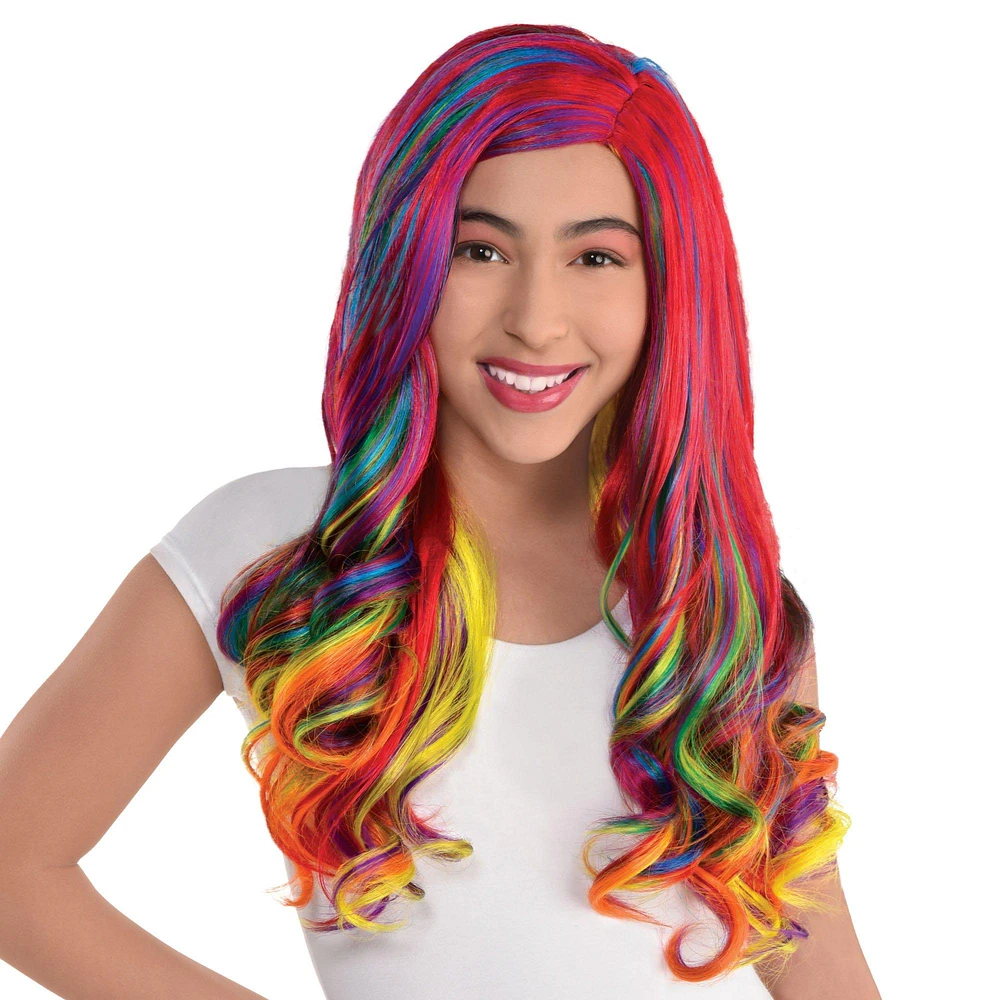 Rainbow Long Glam Wig