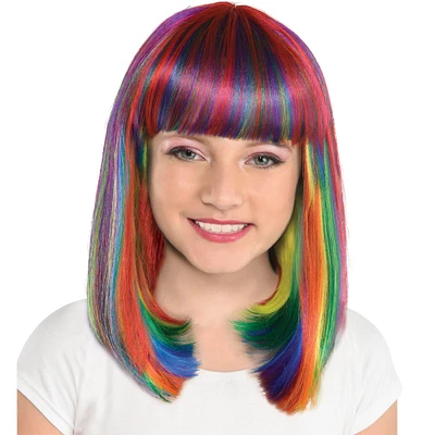 Rainbow Long Bob Wig