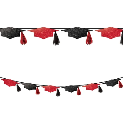 Glitter Black & Grad Cap Tassel Garland