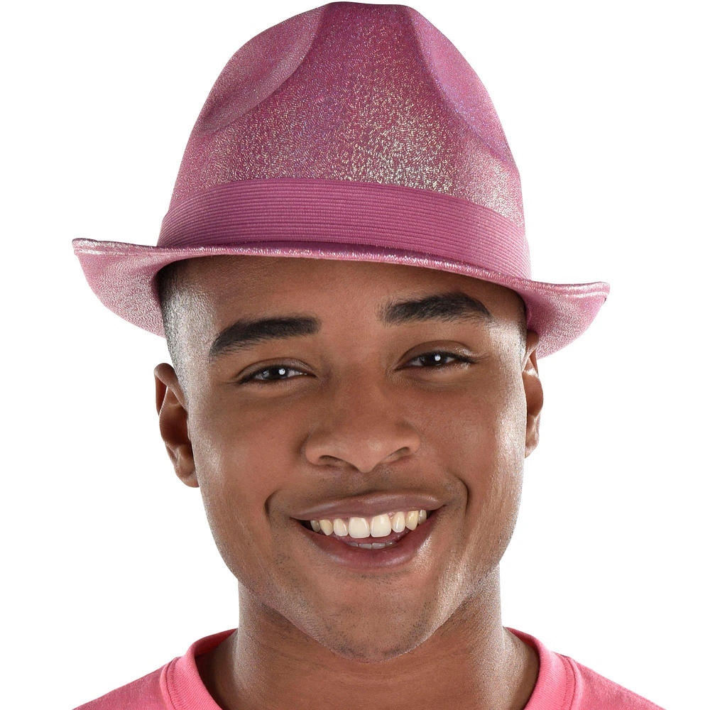 Pink Fabric Fedora