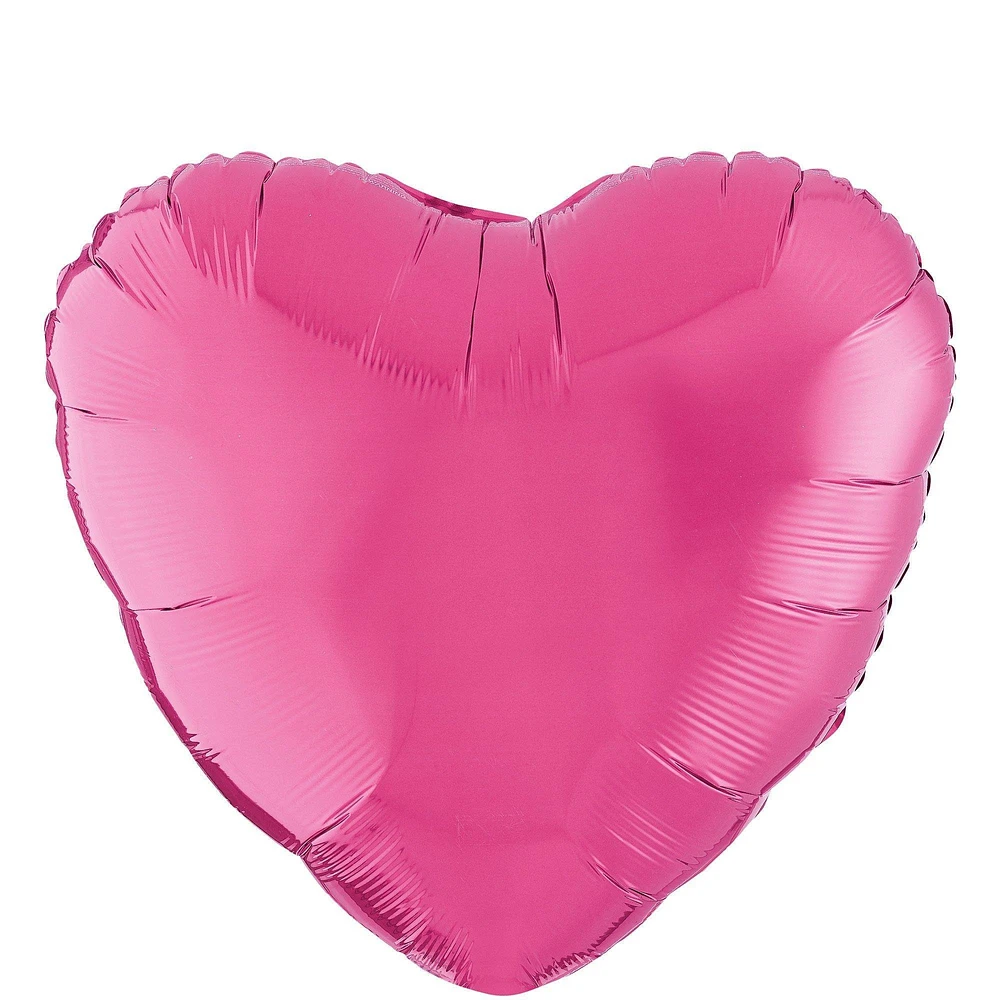 Bright Pink Heart Foil Balloon Bouquet, 12pc