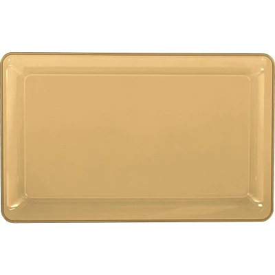 Gold Plastic Rectangular Platter, 11in x 18in