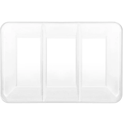White Plastic Rectangular Sectional Platter, 9in x 14.2in