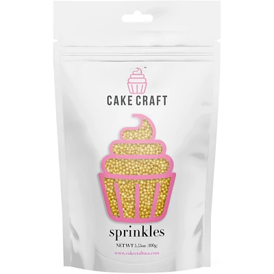 Cake Craft Gold Pearl Sprinkles, 3.53oz