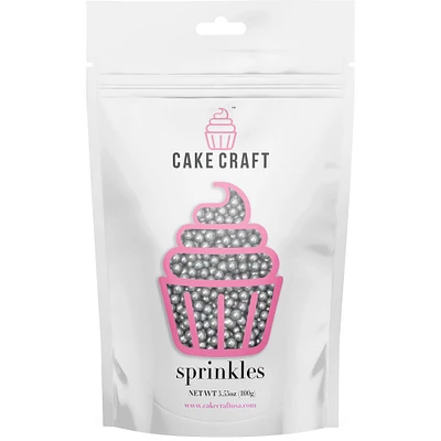 Cake Craft Silver Pearl Sprinkles, 3.53oz