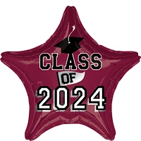 Berry Class of 2024 Graduation Star Foil Balloon, 19in