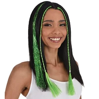 Festive Green Tinsel Hair Extensions, 3pc