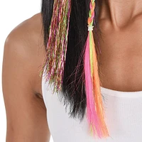 Neon Tinsel Hair Extensions, 3pc