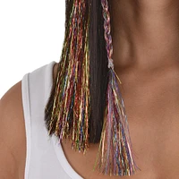 Rainbow Tinsel Hair Extensions, 3pc